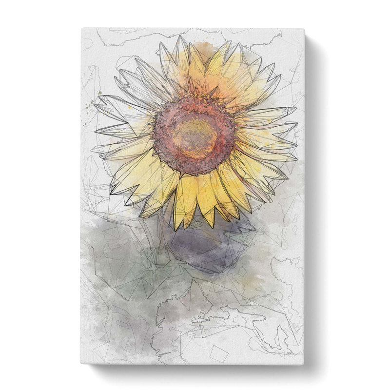 The Sunflower in Abstract - Wrapped Canvas, 50cm H x 35cm W x 3cm D