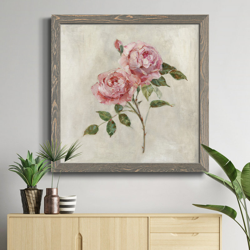Brush Strokes - Single Picture Frame Painting on Canvas, 31.5" H x 31.5" W x 1" D, Grey