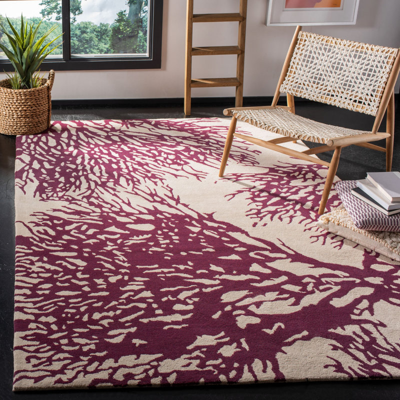 Tapis abstrait en laine touffeté à la main Wimborne, Rectangle 6 pi x 9 pi