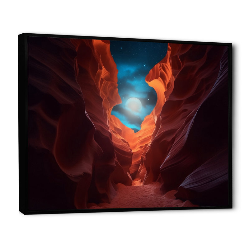 Magical Lower Canyon I sur impression sur toile, Cadre flottant noir, H 30 po x l 40 po x P 1,5 po