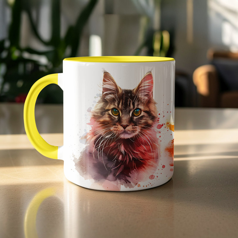Ceramic Coffee Mug, 2, Yellow