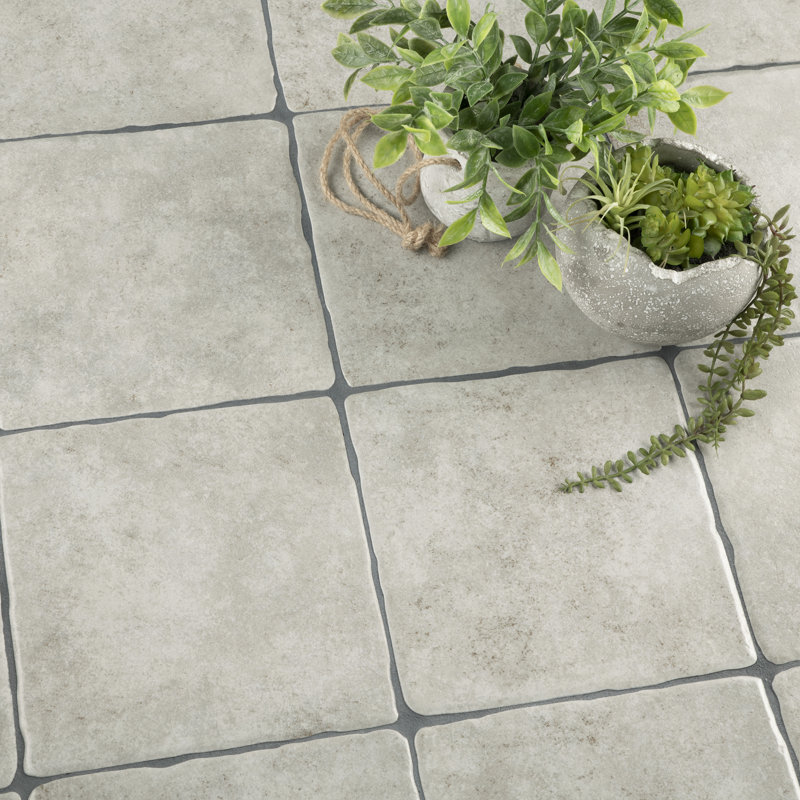 Costa 8" x 8" Ceramic Wall & Floor Tile, Gray