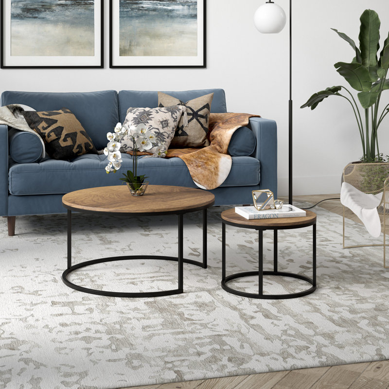 Watson Nesting Coffee Table, Black Grain, Black