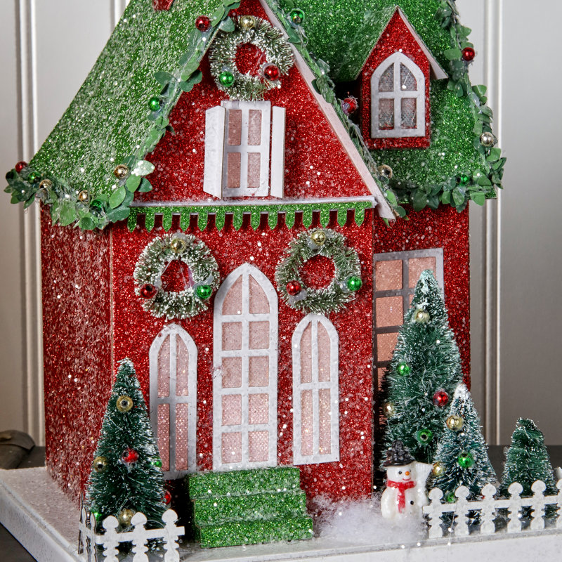 10.5" LED Cardboard Village House
