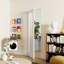 Porte intérieure - 1 plaque de porte en panneau de fibres à densité moyenne blanche avec cadre pré-suspendu (porte et cadre livrés séparément)-108995388-108995386