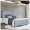 Mobilier de chambre contemporain très grand lit tapissier bleu sarcelle clair audacieux design chenille 1pc