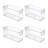iDesign 4-Piece Recycled Plastic Small Stackable Kitchen Organizer Bin 10", Clear