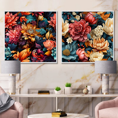 «Manel - Abstract Botanicals», ensemble de 2 reproductions d'art sur toile