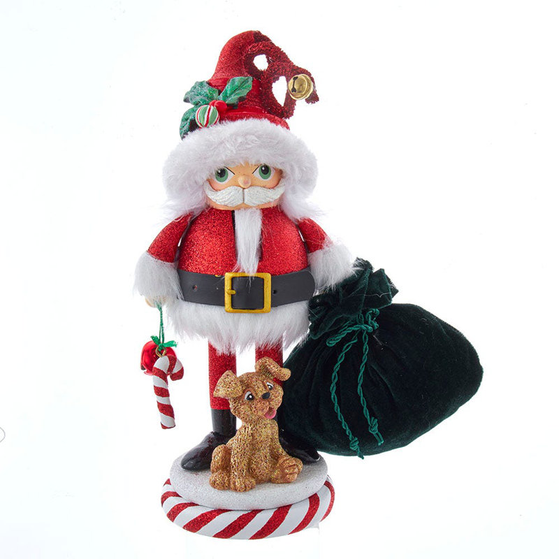 Collection de casse-noisette en bois Kurt Adler, père Noël avec chiot, 12 po