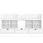 Lit mezzanine bas simple blanc avec rangement pour et articles essentiels, rideau, tableau noir, lit idéal pour chambres à coucher, blanc, tablettes à plusieurs rangements, aucun sommier requis-130155586-130155587