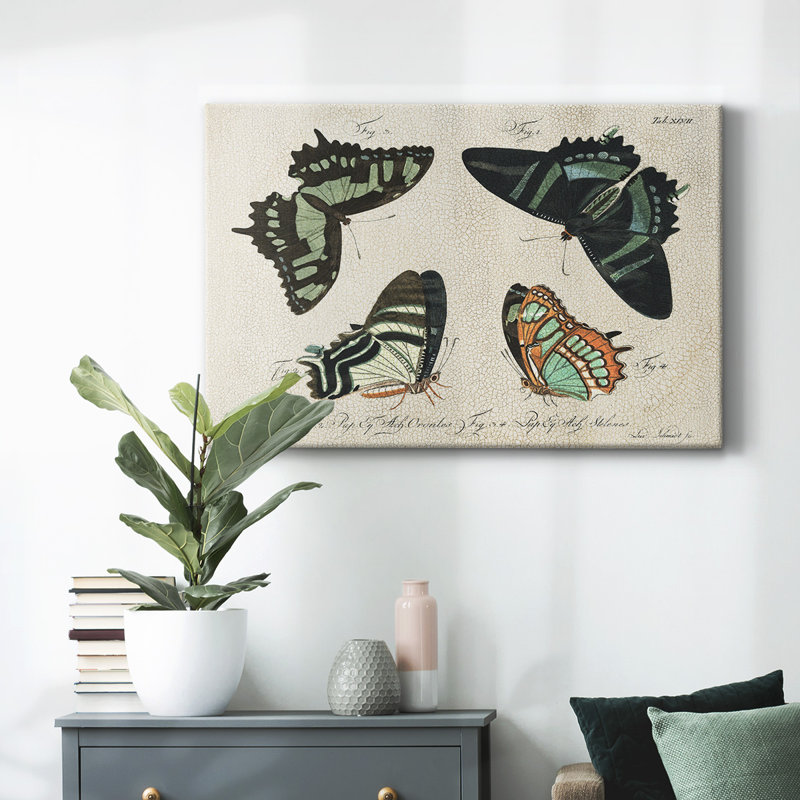 «Crackled Butterflies III», toile tendue avec châssis, H 12 po x l 18 po