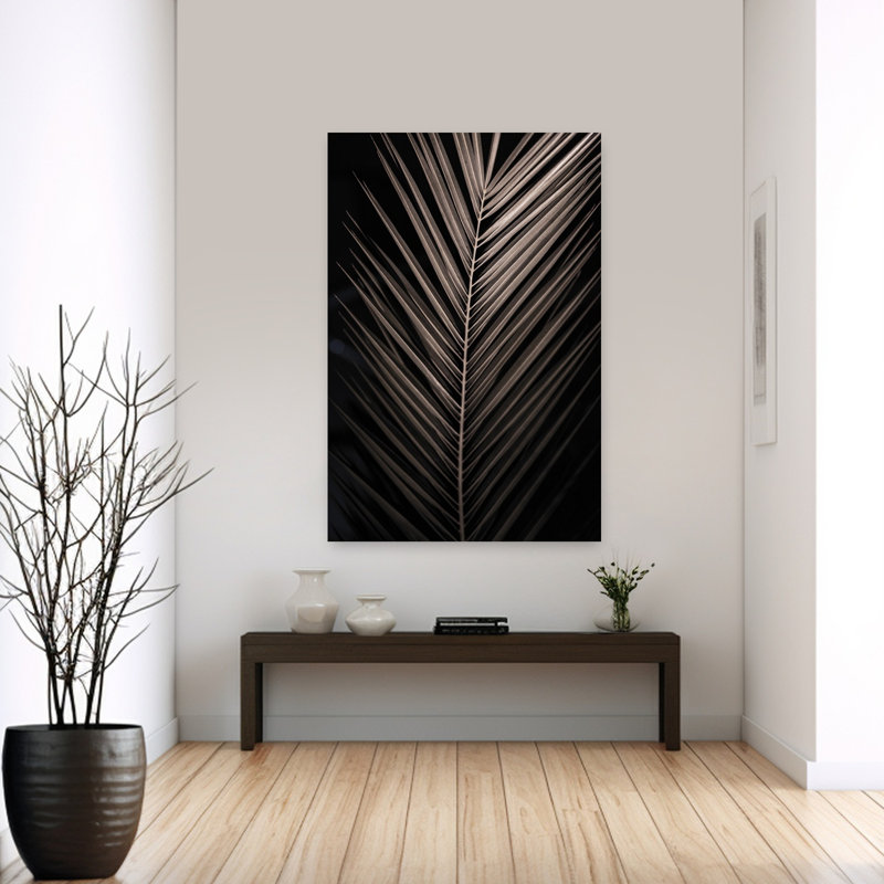 «Elegant Palm Frond», impression d'art mural abstrait tropical, nature et palmier, 60" H x 40" W