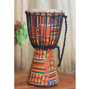 Rustic Djembe Painted Tribal Drum - 6