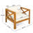 Outdoor Acacia Wood Club Wooden Armchair With Cushions (Set Of 4), Conversation Set,Suitable For Outdoor Gatherings,Teak Finish, Cushion-952050040
