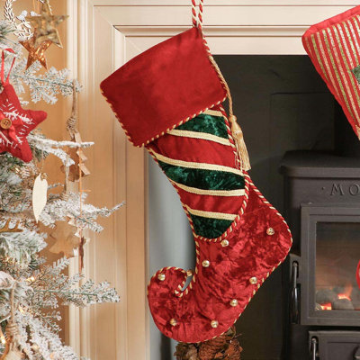 Jingle Bell Red Velvet Stocking