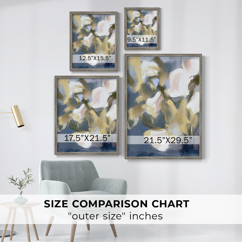 Reproduction encadrée FLORAL Series DCLIV - bois massif, H 15 po x l 12 po