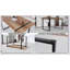 Ensemble de table de salle à manger rectangulaire avec plateau en bois aggloméré et pieds en métal noir, 6 pièces-917581635-917581634