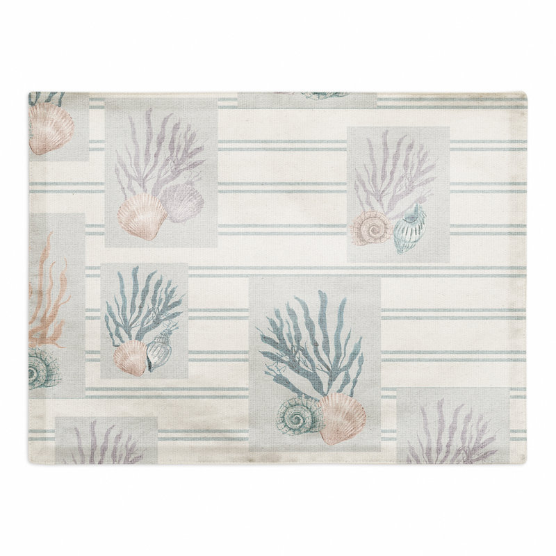 Polyester No Pattern Rectangle Placemat, Blue