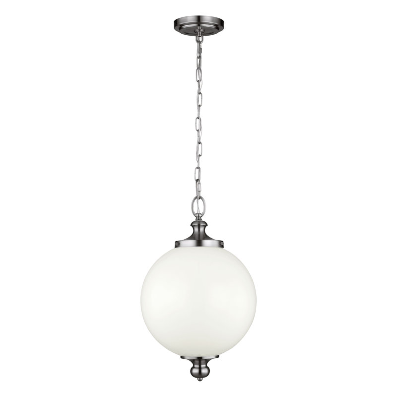 Tolliver 1 - Light Sphere Pendant, Large, Polished Nickel