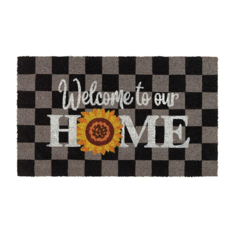 30x18 Natural Coir Fiber and PVC Non Slip Outdoor Doormat with Weather Resistant Textured Surface and Heavy Duty Backing