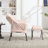 Modern Soft And Comfortable Accent Chair With Ottoman, Armrests And Side Pocket For Small Spaces-529341761