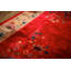 1920s Antique Red Scarlett Floral Haute Modern Knotted Wool Chinese Art Deco Rug