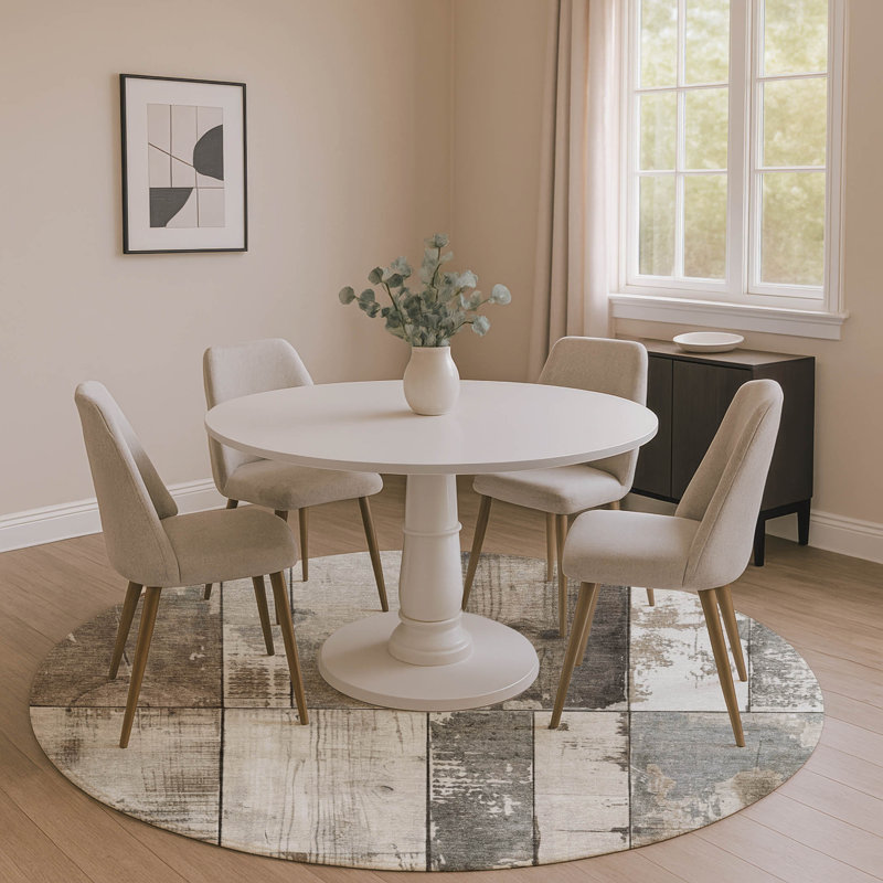 Premium Machine Washable Medena AMF1877 Geometric Rug, Round 8'