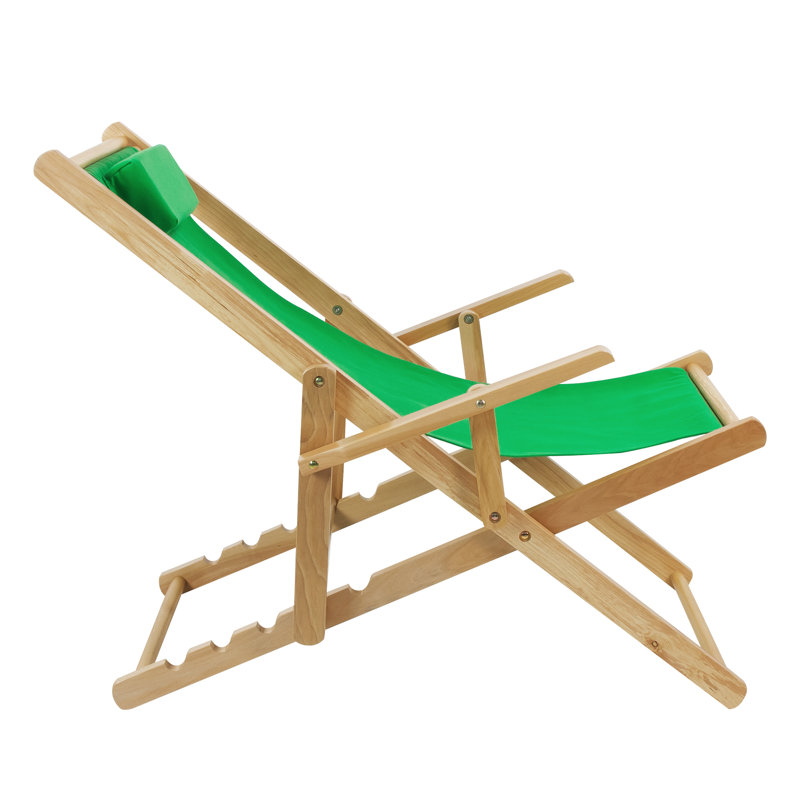 Chaise de plage inclinable Festus, Vert