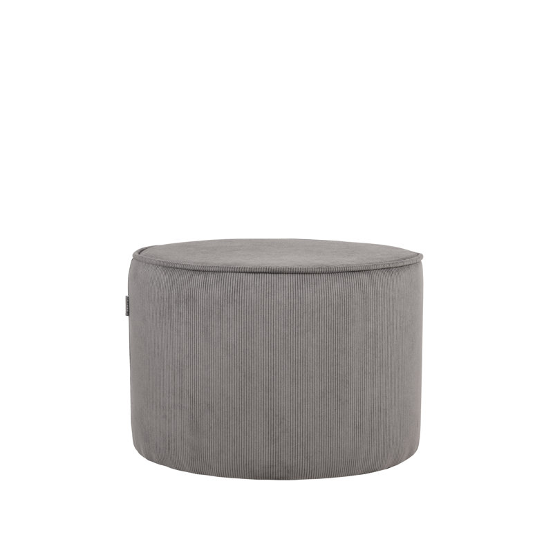 55cm Wide Round Pouf Ottoman, Dark Grey