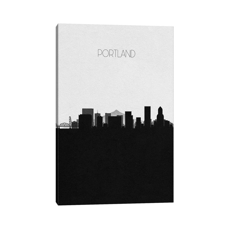 Portland, Oregon City Skyline by Ayse Deniz Akerman - Wrapped Canvas Gallery-Wrapped Canvas Giclée, 30.48 cm H x 45.72 cm W