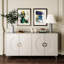 Armoire de rangement moderne en argent champagne - 4 portes, stable, pour porte de salle à manger, cuisine