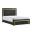 Ensemble de chambre à coucher tapissier à panneau capitonné Kezion 3-3-1129431067