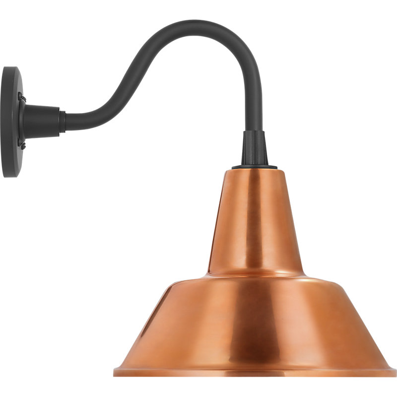 Thomas O'Brien 1 - Light Outdoor Barn Light, Soft Copper, 15.5" H x 16.75" W x 12.5" D, Matte Black