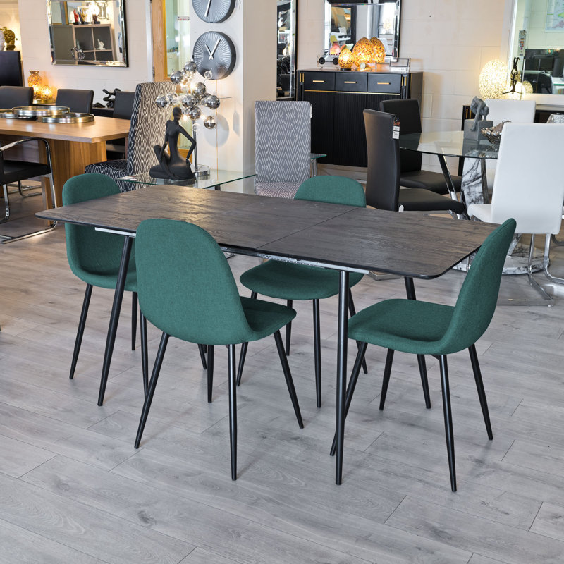 Abbottstown 4 - Person Dining Set, Black, Green
