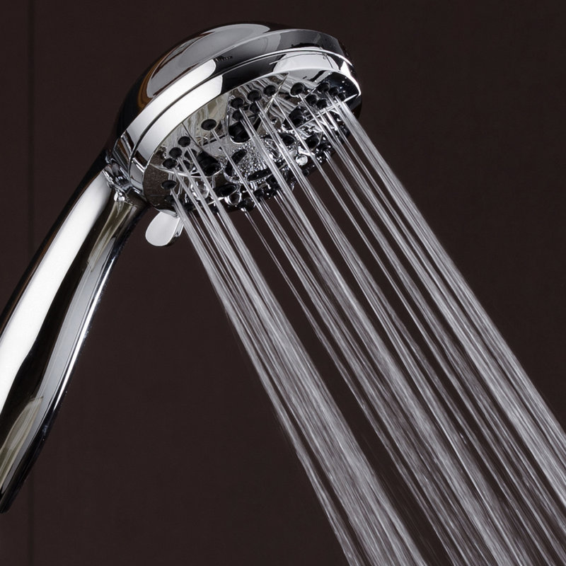 Chrome 6-Setting Handheld Shower Head with Hose