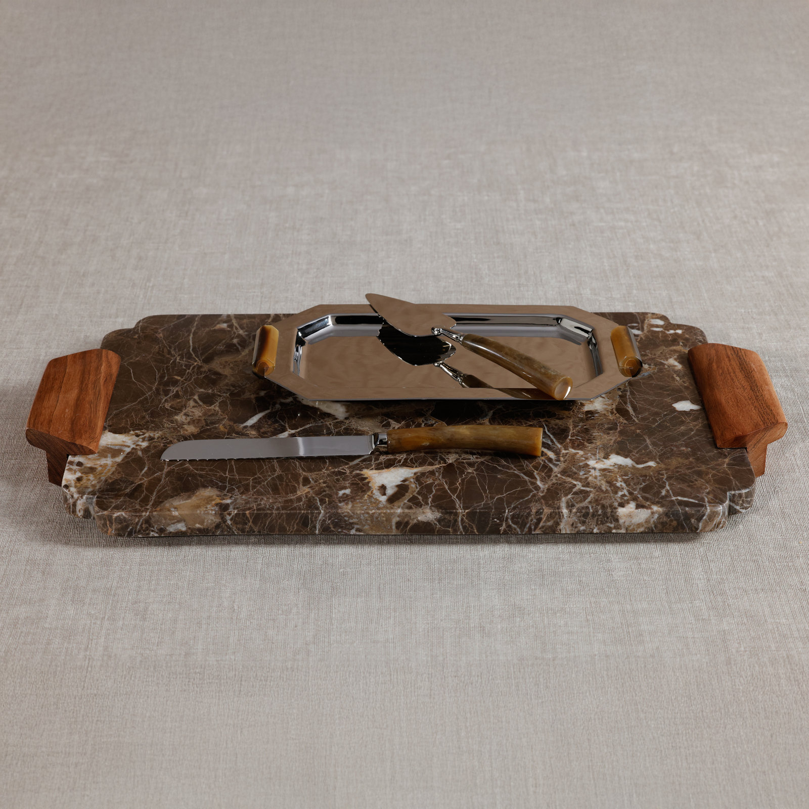 Genuine Marble Charcuterie Board, 1.25"H x 20"W x 12D
