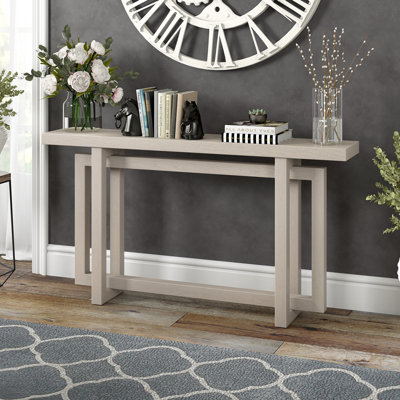 Breslow 55" Wide Rectangular Console Table in Alder White