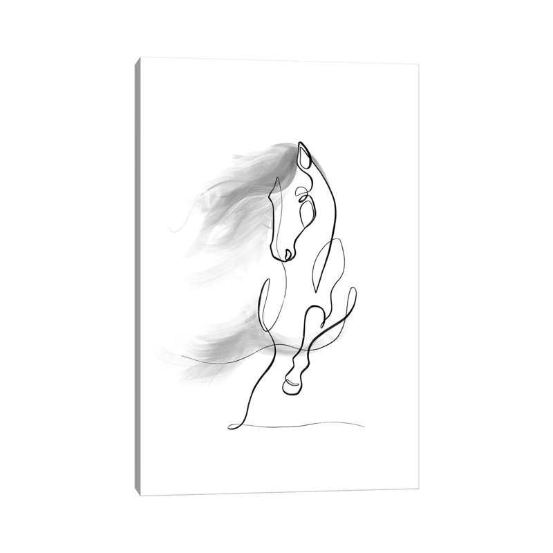 «Horse Portrait No. 9» par Dane Khy - Estampe numérique sur toile tendue avec châssis, H 12 po x l 8 po x P 0,75 po