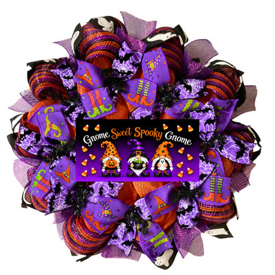 Couronne d'Halloween Gnome Sweet Spooky Gnome