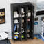 Armoire de rangement de bureau robuste en métal - 6 portes, verrou sécuritaire, construction en acier, conception ventilée, organisateur avec crochets et tablette, résistant à la rouille pour le bureau, l'école, la salle de sport, le garage - noir