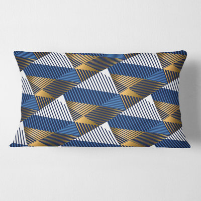 Retro Luxury Waves In Gold V - Mid-Century Modern Printed Throw Pillow