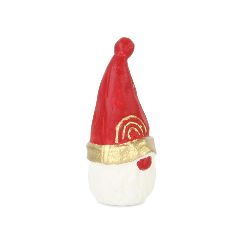 Santa Gnome Cast Iron Table Decor - Small, H 4,5 po x l 2,25 po x P 2 po