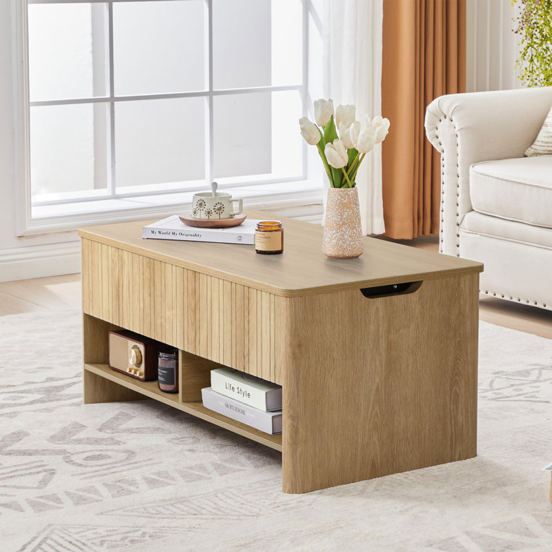 35.4" Lift Top Coffee Table, Yellow