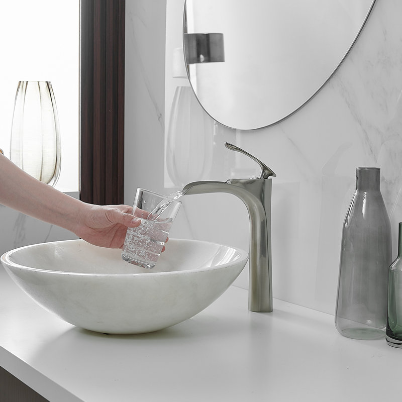 6050 Vessel Sink Faucet Vessel Sink Faucet Single-handle Bathroom Faucet with Drain Assembly, Brushed Nickel