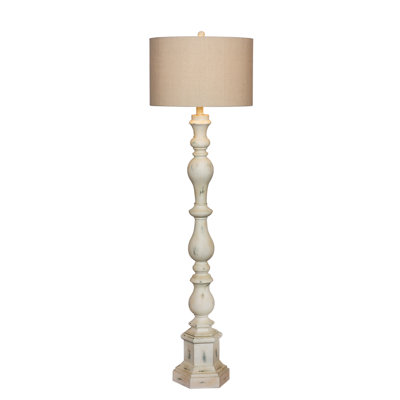 Lampe sur pied en résine blanche antique 63 po Totem