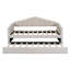 Twin Upholstered Daybed with Trundle, Velvet Sofa Bed with USB Ports, Storage Pockets, No Box Spring Needed,Beige-118775525
