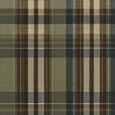 Papier peint auto-adhésif à carreaux auto-adhésif amovible vert tartan brun classique à motif de carreaux pelables et adhésifs 24 po x 118 po