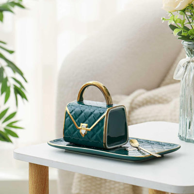Elegant handbag shaped coffee cup