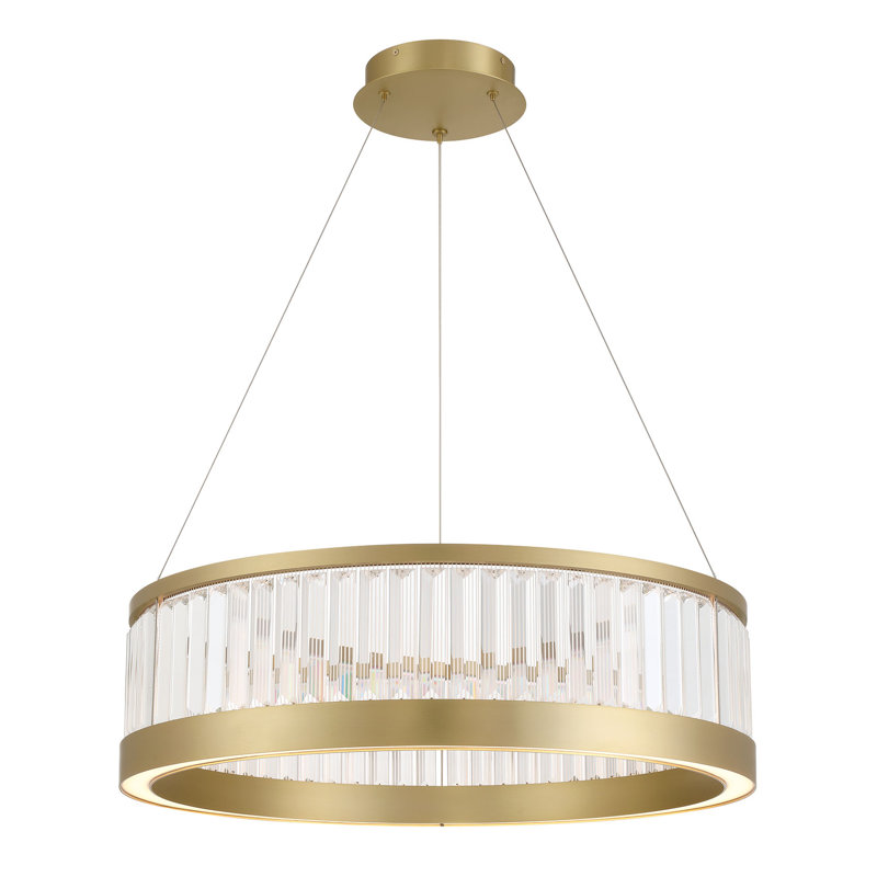 Empra, lustre, 30 po, or, cristal transparent, Doré