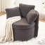 Chaise pivotante 360 ° en tissu gris foncé avec compartiment ergonomique et rangement pour la mousse de chambre à coucher